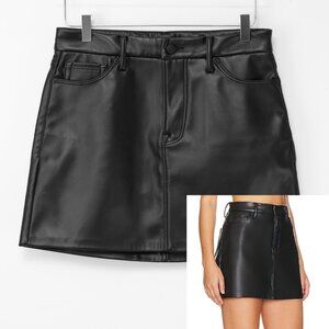 Good American Mini Skirt Vegan Leather Faux Leather Black Size 2 / 26
